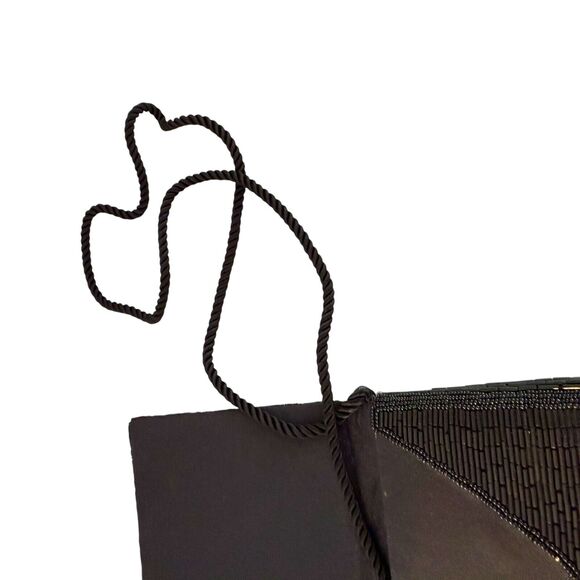 Vintage LENNOX Bags Clutch with Black Gold Sequins 8.5 x 5 - Picture 5 of 7